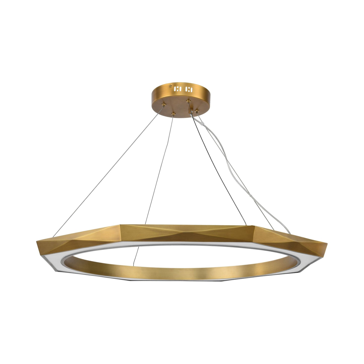 Davidian antique brass finish octagonal LED pendant lamp