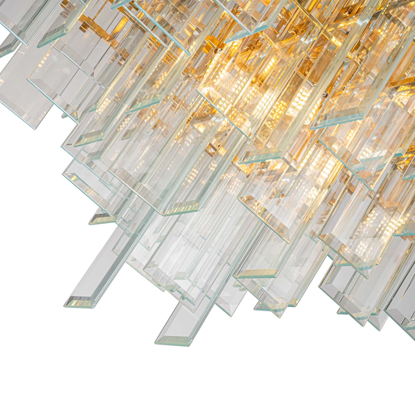 Magic city layered glass panels chandelier