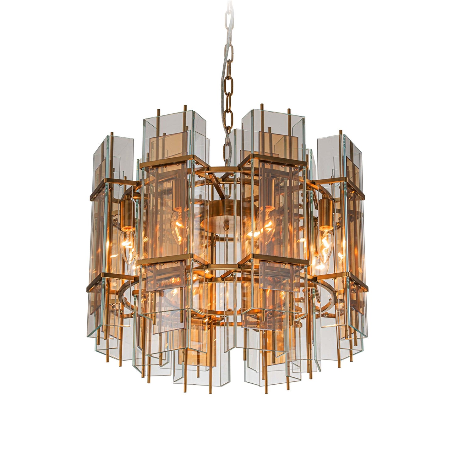 Magic city layered glass panels chandelier