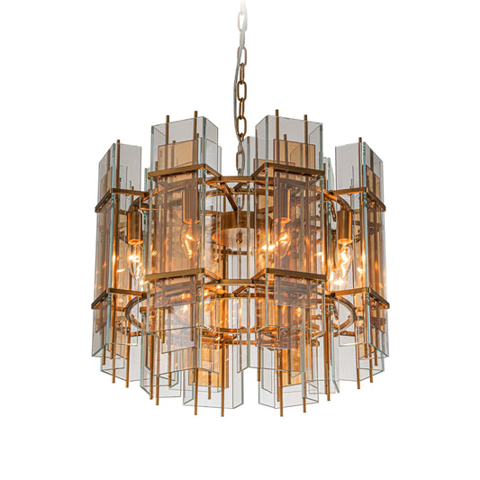 Magic city layered glass panels chandelier