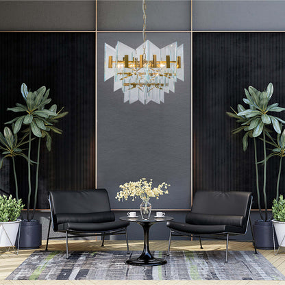 Magic city cross glass panels chandelier