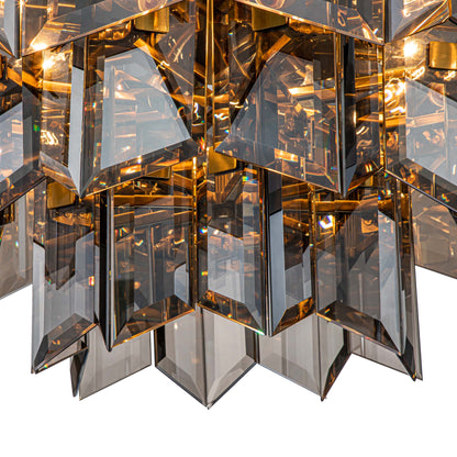 Magic city cross smoky glass panels chandelier