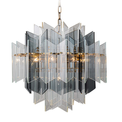 Magic city cross smoky glass panels chandelier