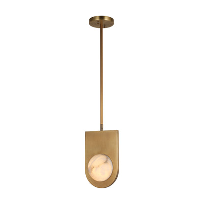 Saturn alabaster pendant light-single globe