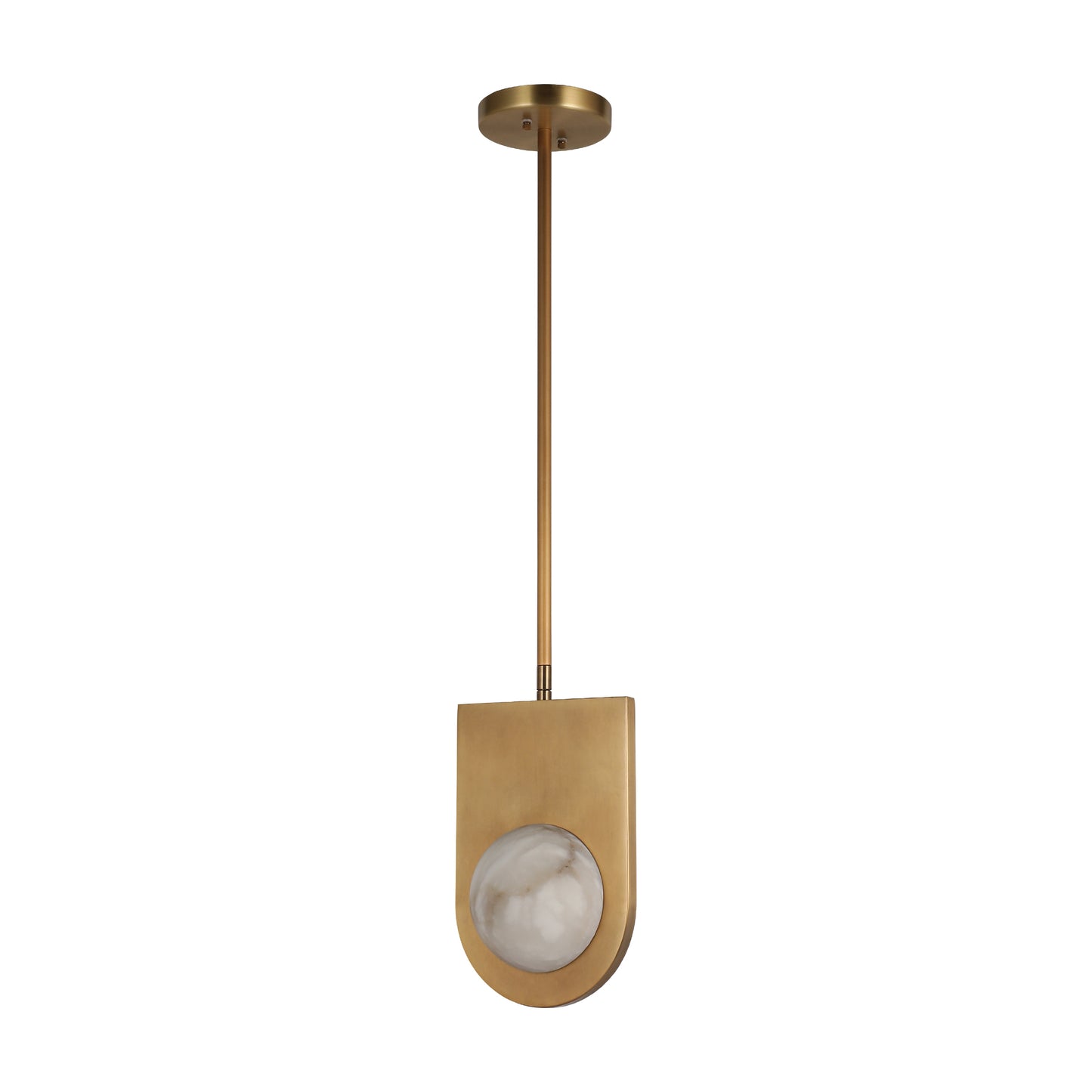 Saturn alabaster pendant light-single globe