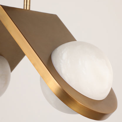 Saturn alabaster pendant light-2 globes