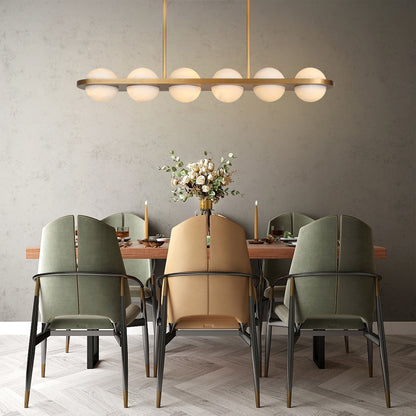 Saturn alabaster pendant light for dining-table-6 globes