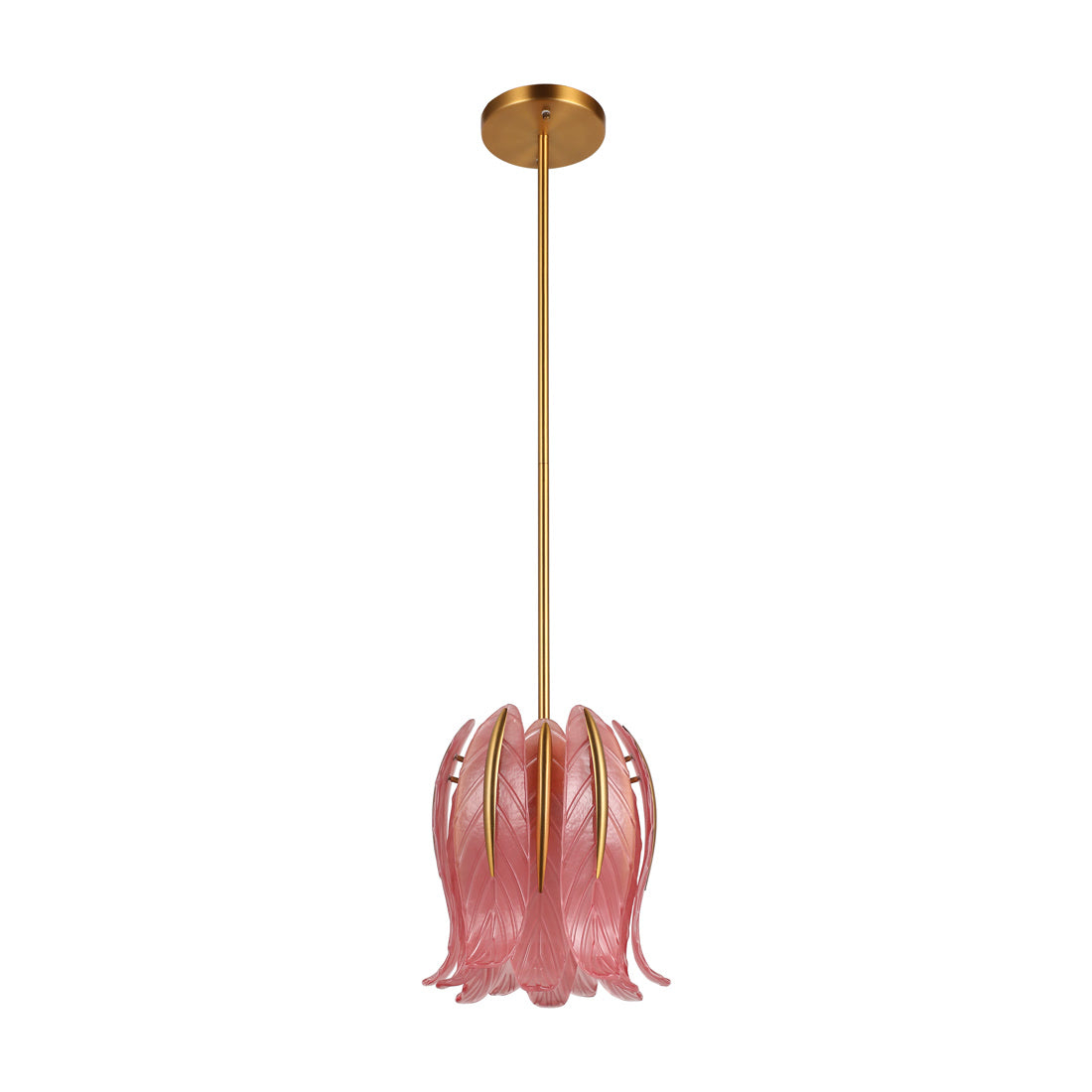 BRCH9193-B PK "Rosy Symphony" Double-Layer Frosted Pink Tulip Glass Pendant Light - BRILLIANT MAKER