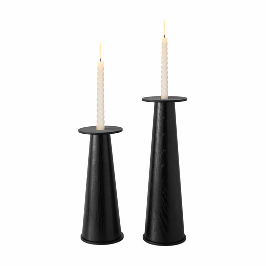 Oak Adair black candlestick