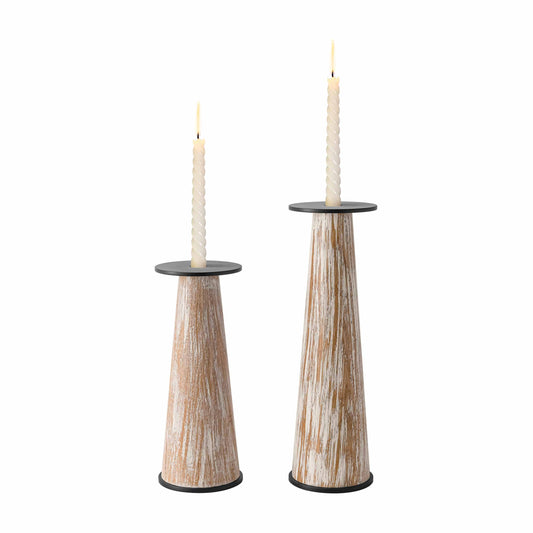 Oak Adair wood aging candlestick