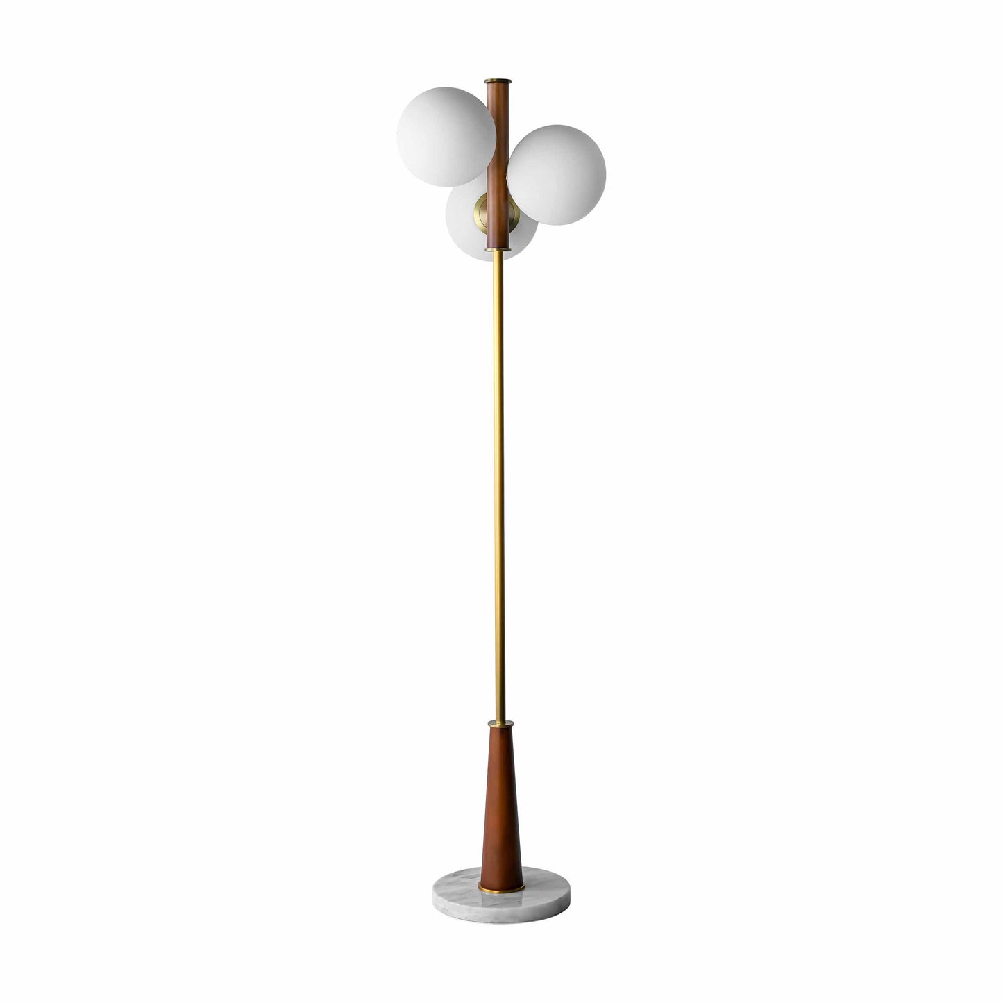 3 heads milk white glass Adair oak floor lamp