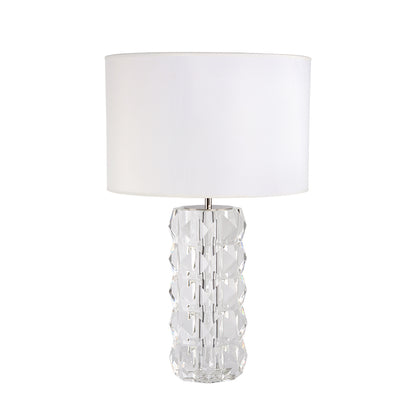 Luxury bright pyramid round crystal glass table lamp