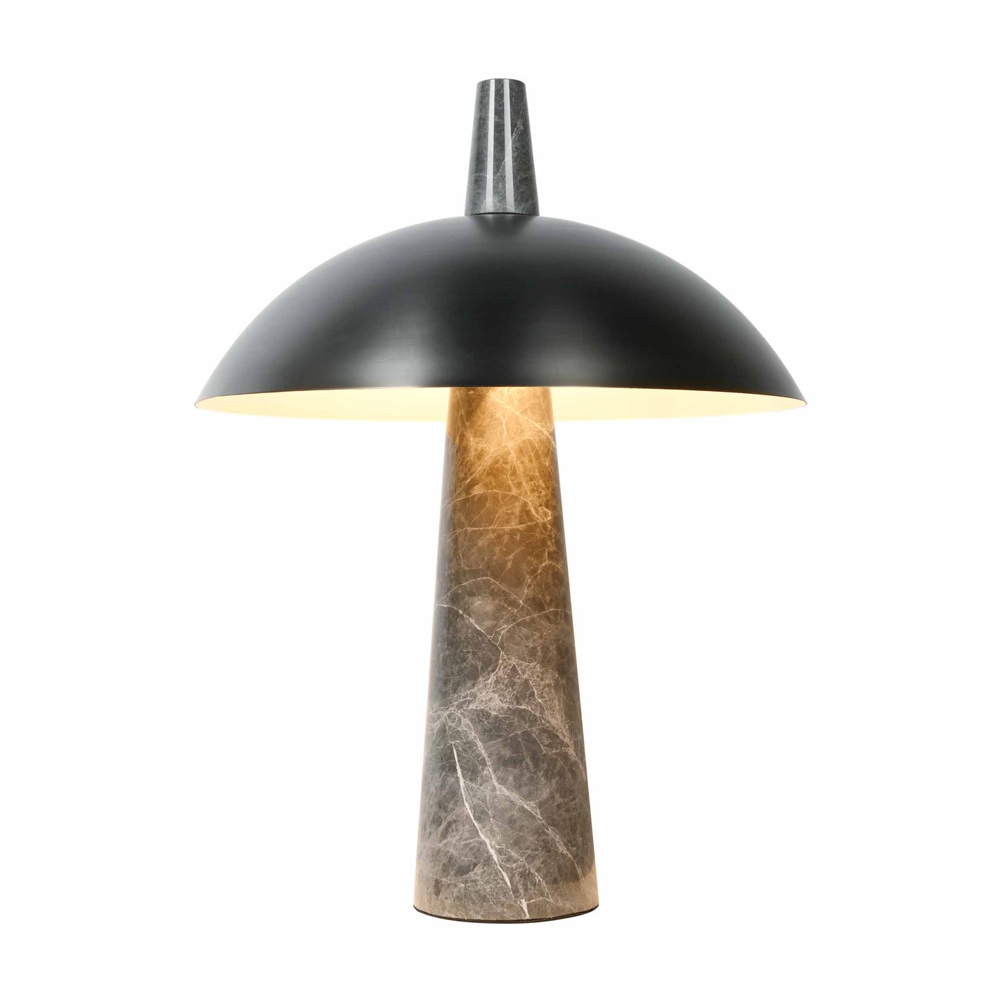 Arc metal lampshade table lamp