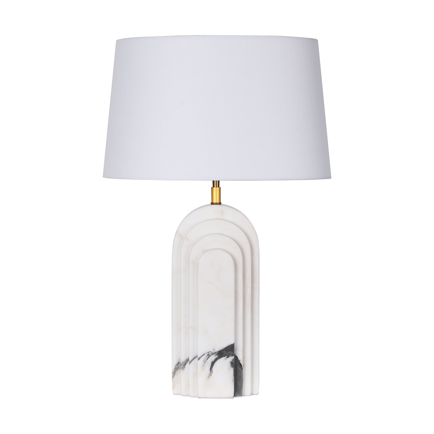 Arc layers white marble table lamp