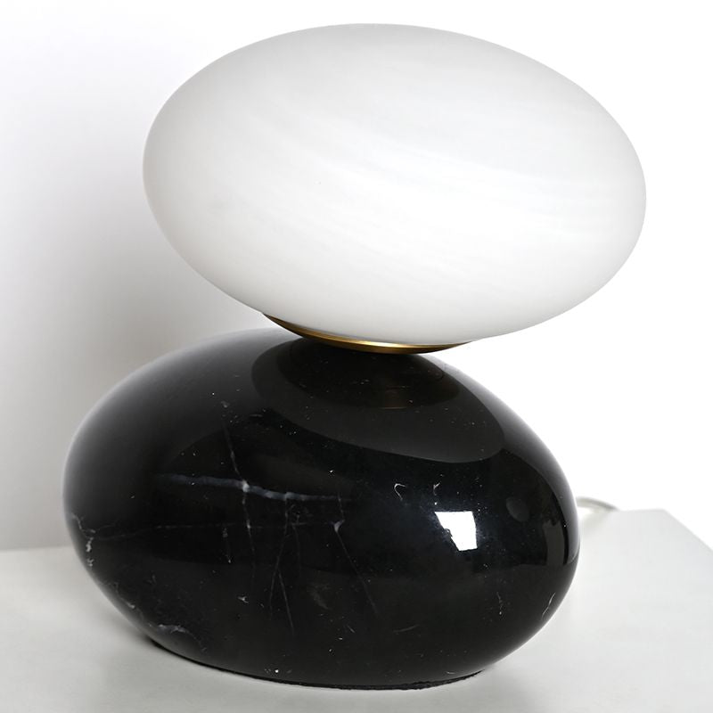 Black marble cobble base opal glass bedside dimmable mini night light