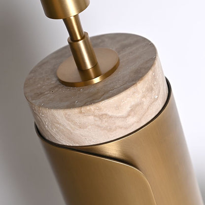 Antique brass finish natural travertine stone table lamp