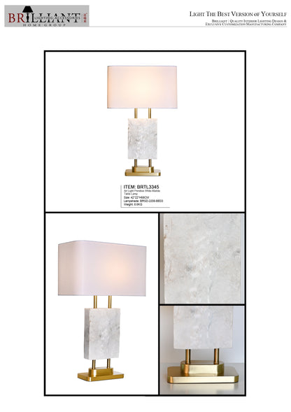 Art light primitive white marble table lamp