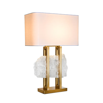 Art light primitive white stone crystal table lamp