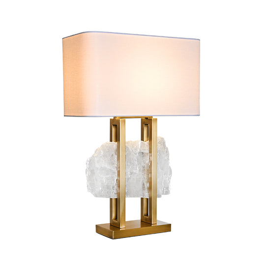 Art light primitive white stone crystal table lamp