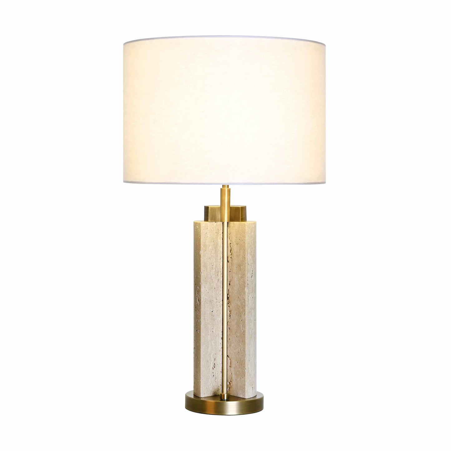 Art light centrosphere travertine marble table lamp