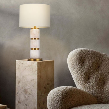 Triple Layer Alabaster Gear Table Lamp