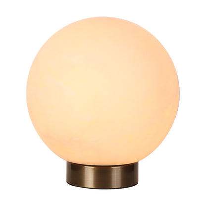 Twilight fog classic alabaster round pearl bedside table lamp