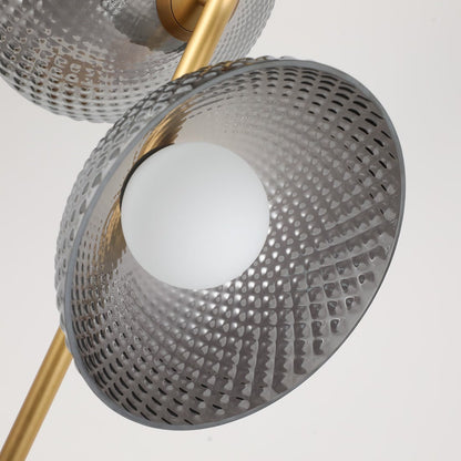 ual-headed Vortex Circular Smoke Gray Glass Table Lamp - Modern Simplicity with Oceanic Mystery | BRILLIANT-MAKER - BRILLIANT MAKER