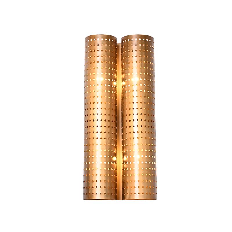 Honeycomb shadowed hollowing rolled steel sconce