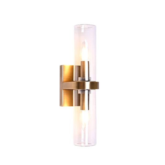 Outdoor copper wall lamp with glass cover