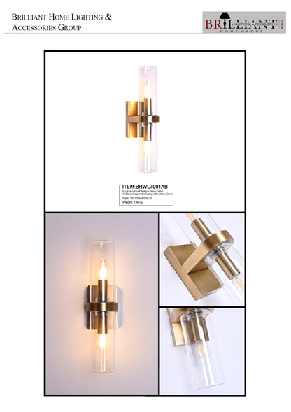 Outdoor copper wall lamp with glass cover