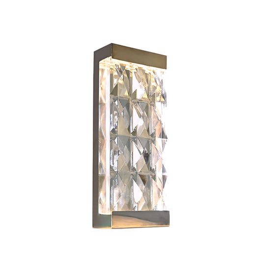 Luxury bright pyramid crystal glass wall light