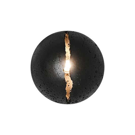 Art light travertine marble hemispherical crack wall light