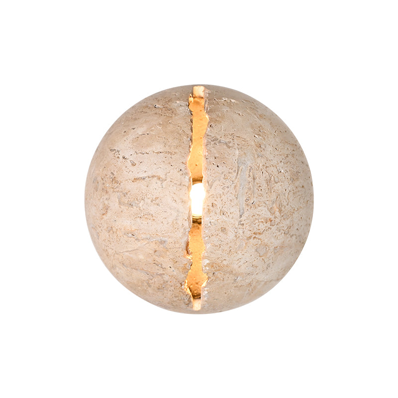 Art light travertine marble hemispherical crack wall light