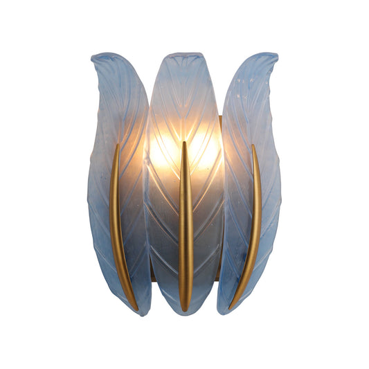 BRWL7104-BU "Azure Serenity" Frosted Blue Tulip Glass Wall Lamp | Modern Minimalism Meets Aquatic Elegance - BRILLIANT MAKER