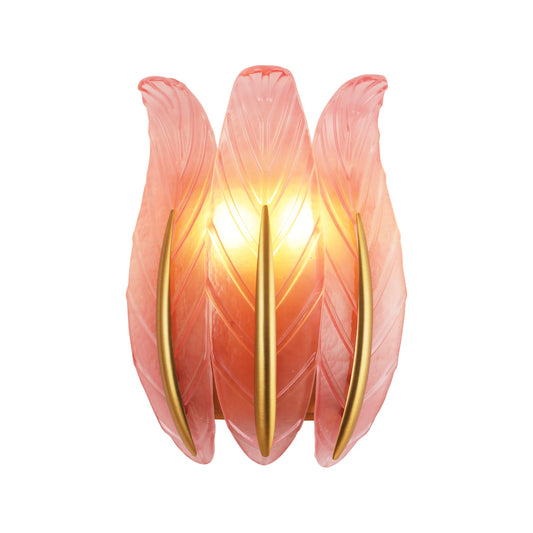 BRWL7104-PK "Petals of Elegance" Frosted Pink Tulip Glass Wall Lamp | Crafted with Nordic Minimalism & Floral Poetry - BRILLIANT MAKER