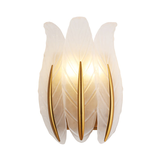 BRWL7104-WH "Moonlit Elegance" Frosted White Tulip Glass Wall Lamp | Sleek Modernity Meets Organic Grace - BRILLIANT MAKER