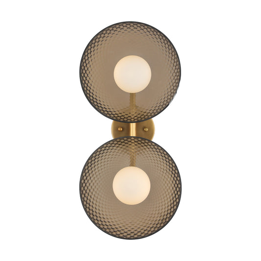 Dual-headed Vortex Circular Smoke Gray Glass Wall Light - Modern Simplicity with Oceanic Mystery | BRILLIANT-MAKER - BRILLIANT MAKER