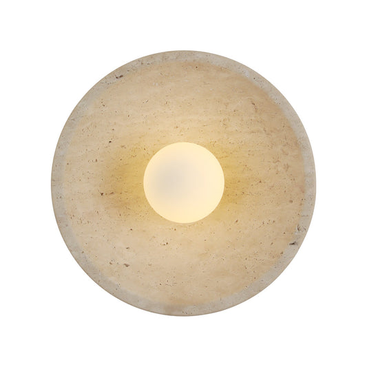 Vortex Circular Cream Beige Travertine Wall Light - Modern Simplicity with Oceanic Elegance | BRILLIANT-MAKER - BRILLIANT MAKER