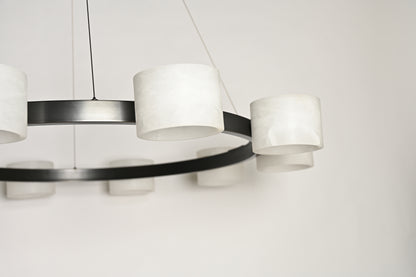 BRCH9181-AL 10-Holders Cloudy Alabaster Cylinders Chandelier | Modern Simplicity | Chandelier Manufacturer