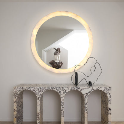 MG11013-1000 Alabaster Mirror Light-L: Grand Scale Illuminated Elegance