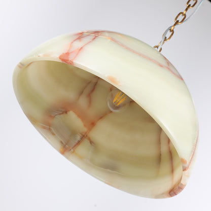 مصباح معلق فني من العقيق الطبيعي من بريليانت ميكر PL9201L - ثريا كبيرة نصف دائرية من اليشم قابلة للتخصيص للأعمال التجارية 