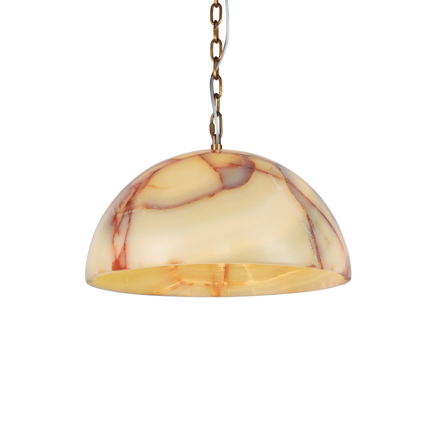 مصباح معلق فني من العقيق الطبيعي من بريليانت ميكر PL9201L - ثريا كبيرة نصف دائرية من اليشم قابلة للتخصيص للأعمال التجارية 