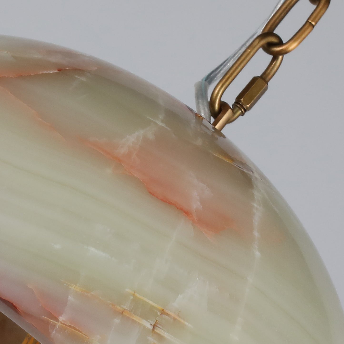 Brilliant-Maker PL9201M Natural Onyx Art Pendant Lamp M - Customizable B2B Modern Classic Semi-Circular Jade Chandelier