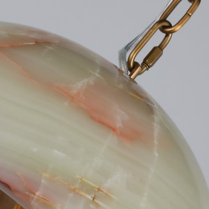 Brilliant-Maker PL9201M Natural Onyx Art Pendant Lamp M - Customizable B2B Modern Classic Semi-Circular Jade Chandelier