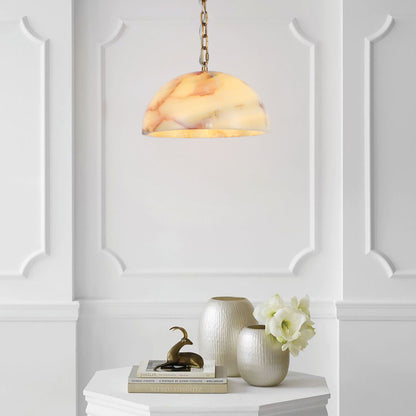 Brilliant-Maker PL9201M Natural Onyx Art Pendant Lamp M - Customizable B2B Modern Classic Semi-Circular Jade Chandelier
