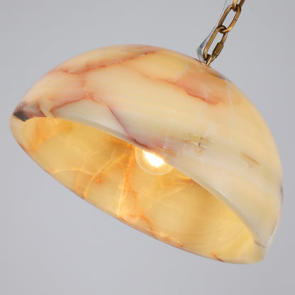 Brilliant-Maker PL9201M Natural Onyx Art Pendant Lamp M - Customizable B2B Modern Classic Semi-Circular Jade Chandelier