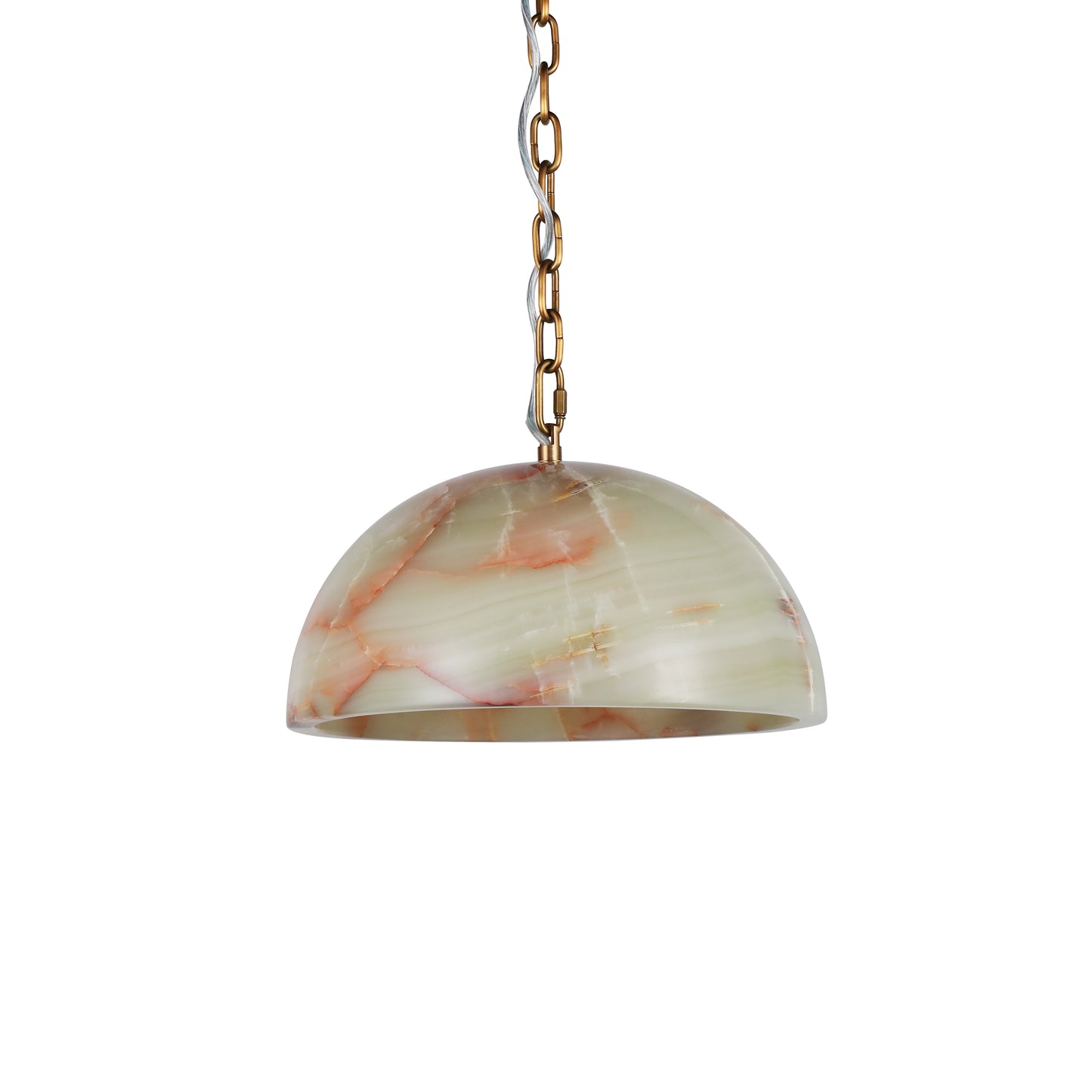 Brilliant-Maker PL9201M Natural Onyx Art Pendant Lamp M - Customizable B2B Modern Classic Semi-Circular Jade Chandelier
