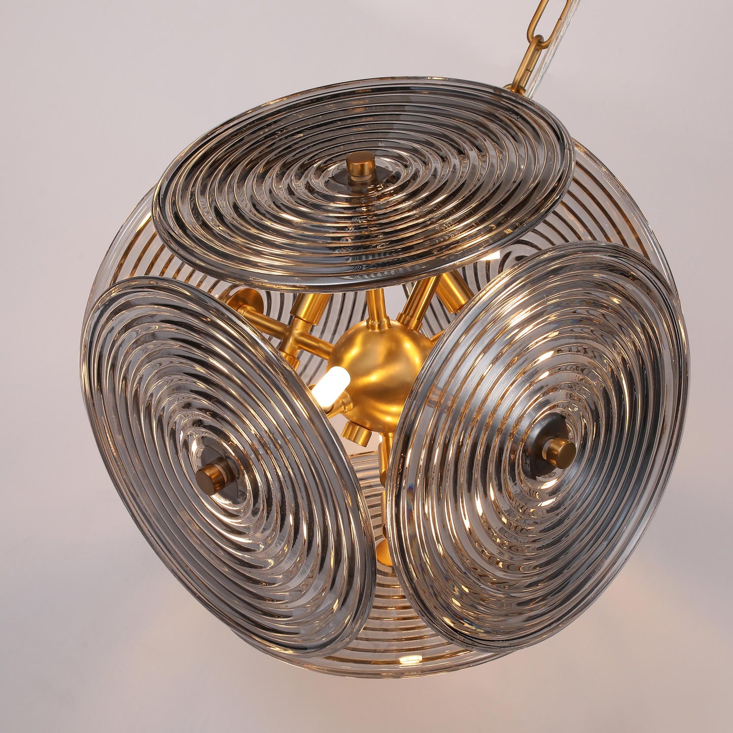 Brilliant - Maker PL9202 - مصباح معلق من الزجاج المجعد على شكل سيمفونية بين النجوم - إضاءة فنية هندسية مخصصة للأعمال التجارية (B2B)