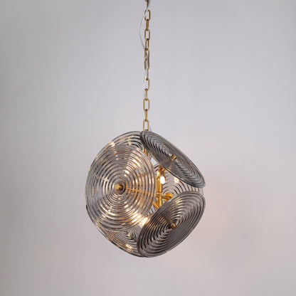 Brilliant - Maker PL9202 - مصباح معلق من الزجاج المجعد على شكل سيمفونية بين النجوم - إضاءة فنية هندسية مخصصة للأعمال التجارية (B2B)