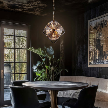 Brilliant - Maker PL9202 - مصباح معلق من الزجاج المجعد على شكل سيمفونية بين النجوم - إضاءة فنية هندسية مخصصة للأعمال التجارية (B2B)